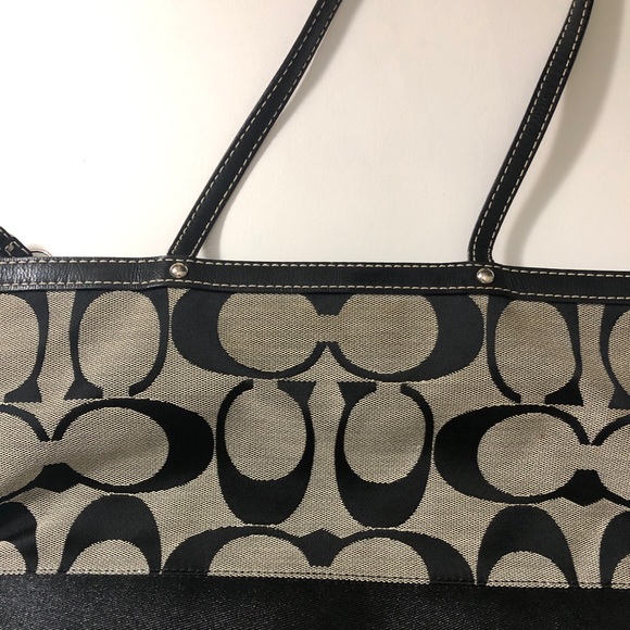 Coach Monogram Shoulder Tote Bag - Picture 9 of 14